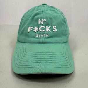 Field Grade Dad Hat Unisex OS Mint Green No F*cks Given Embroidered Strapback